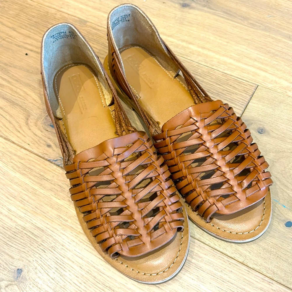 ASOS Brown Woven Leather Flats